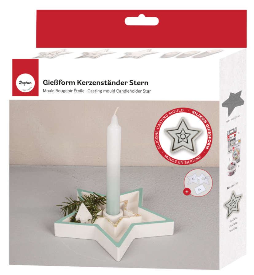 Casting mould silicone Candleholder Star